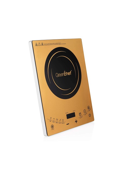 Greenchef Vimaxo Induction Cooktop, Touch Panel (2000W) (Gold)